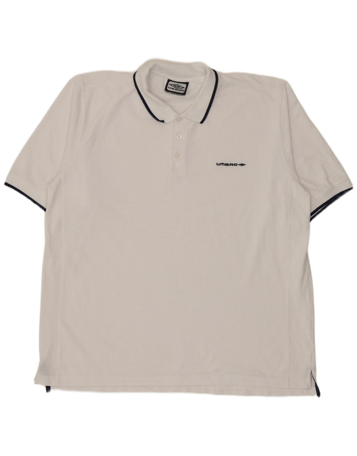 Męska koszulka polo Umbro XL, biała, poliestrowa