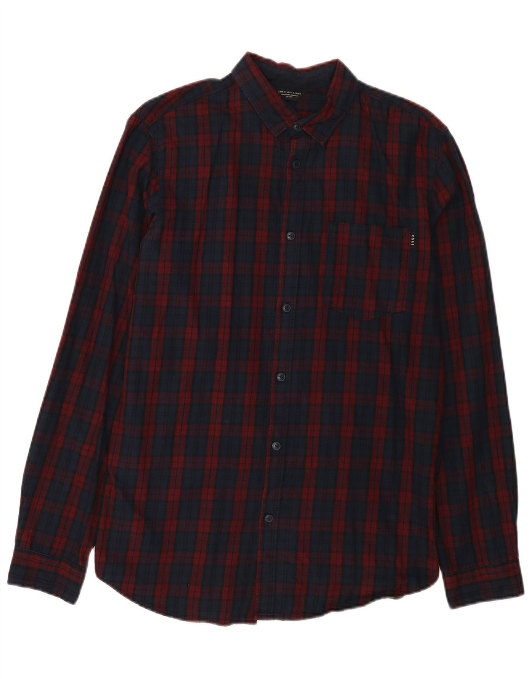 Koszula flanelowa męska Jack & Jones, bawełniana, w średnią granatową kratkę