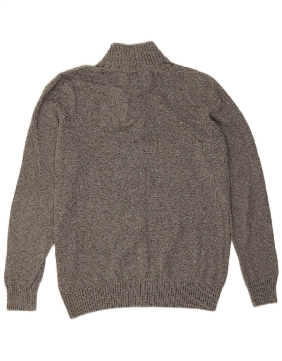 Crew Clothing Męski sweter zapinany na guziki, duży, szary, bawełniany