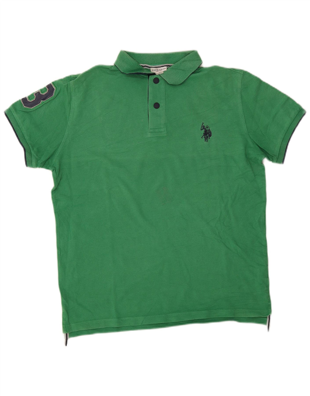 US Polo Assn. Męska koszula z grafiką, średnia, zielona bawełna