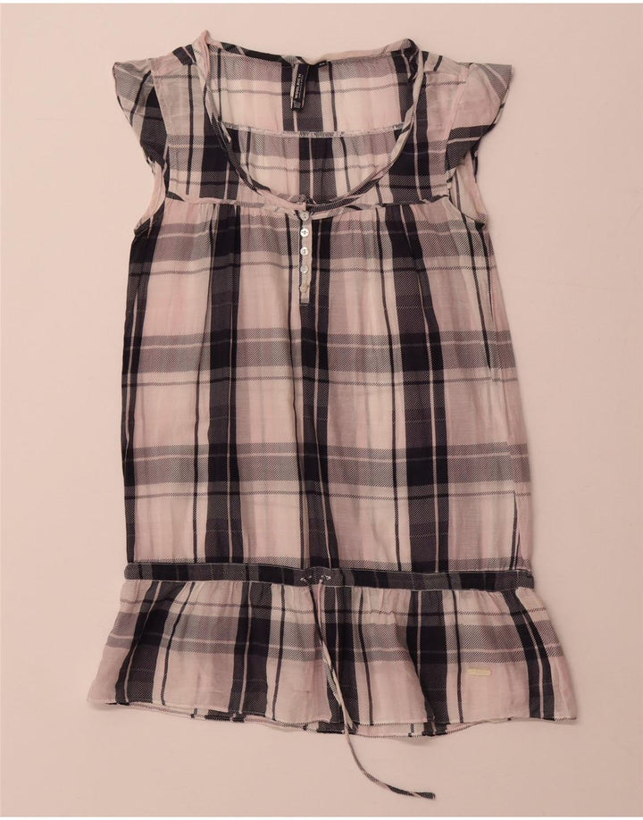 WOOLRICH Damska bluzka-tunika Top UK 6 XS, bawełniana biała kratka