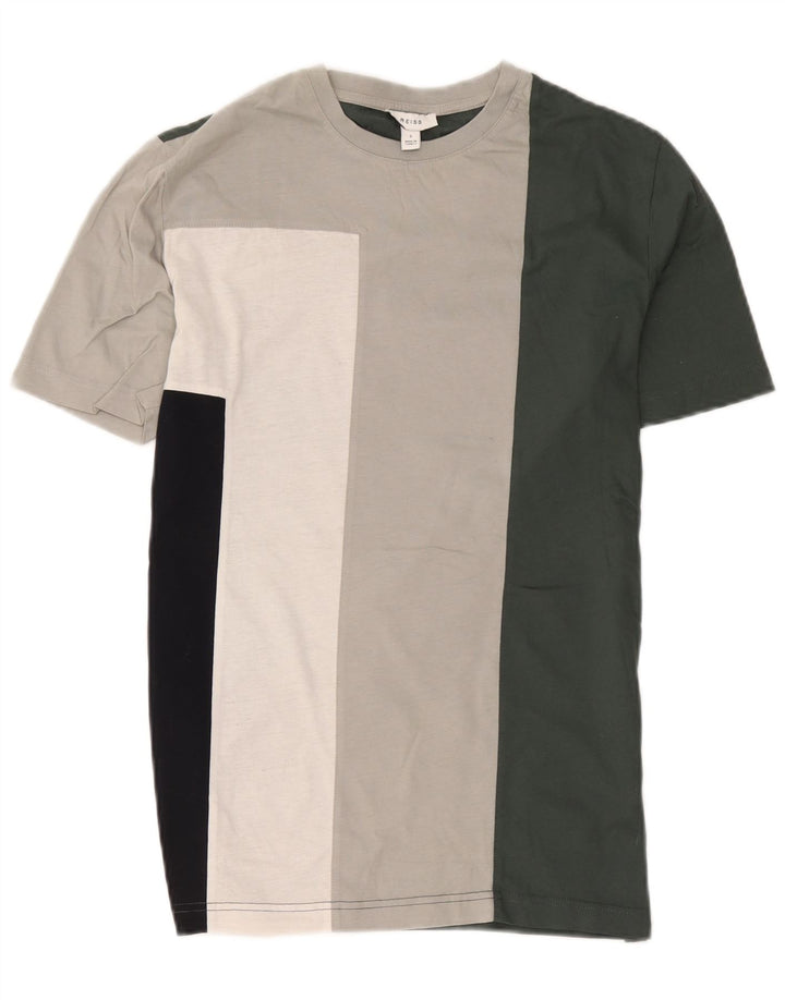 T-shirt męski Reiss, mały, wielokolorowy, bawełniany z blokami kolorów