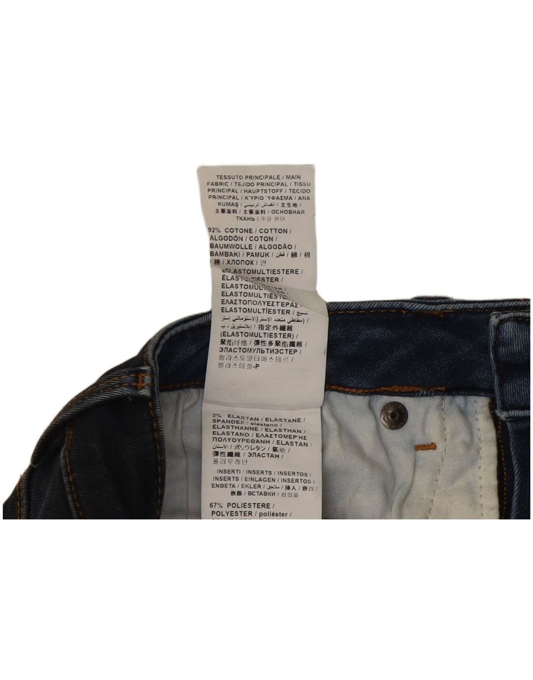 Damskie jeansy Skinny Moschino W26 L31 Granatowe, patchworkowe, bawełniane