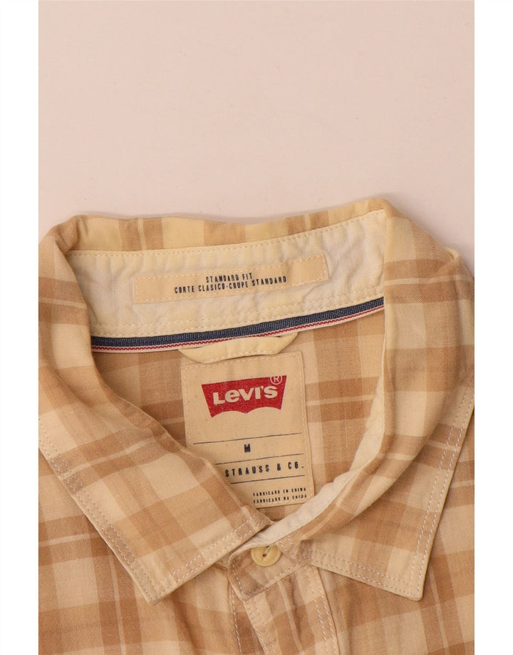Koszula męska Levi's z krótkim rękawem o standardowym kroju, w średnią beżową kratkę