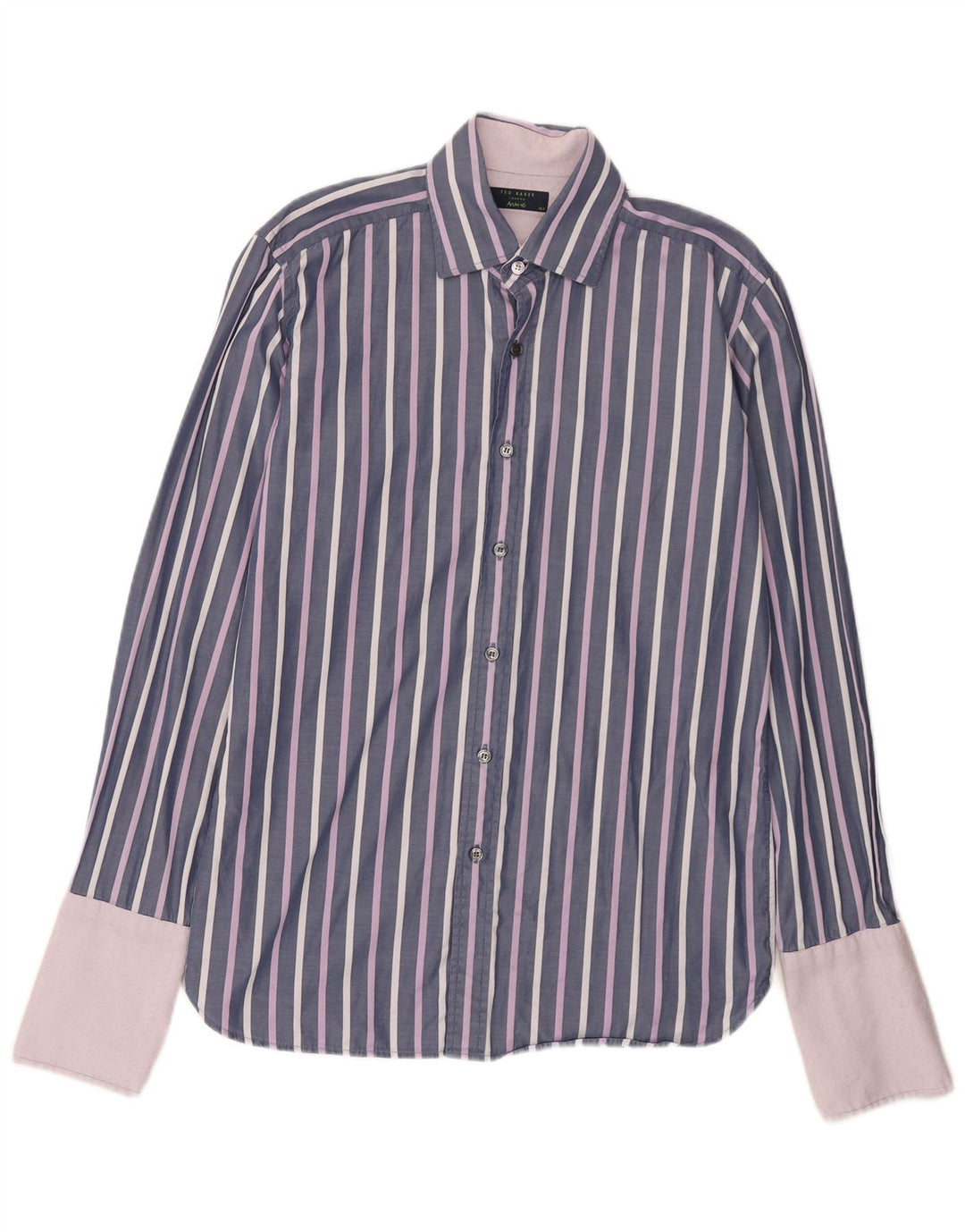 Koszula wizytowa Ted Baker, rozmiar 15, 1/2, bawełniana w ciemnofioletowe prążki