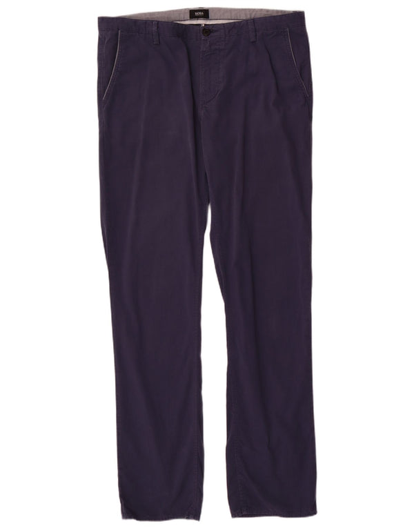 Męskie proste spodnie chino Hugo Boss IT 52 XL W36 L32 Granatowa bawełna