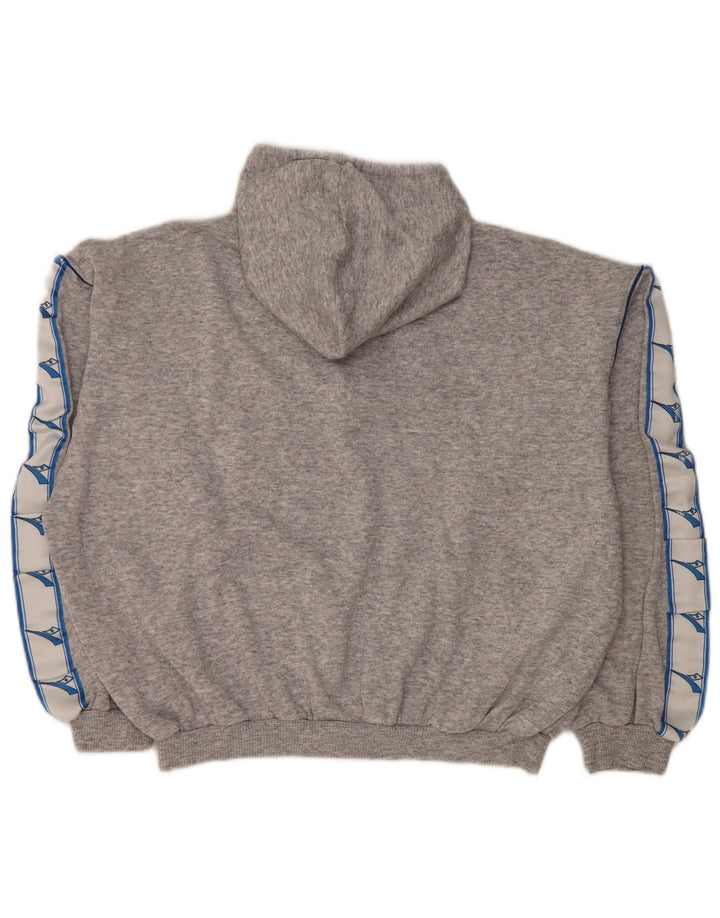 Damski sweter oversize z kapturem i grafiką DIADORA UK 12, średni szary