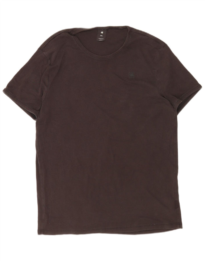 Koszulka męska G-Star, 2XL, brązowa, bawełniana