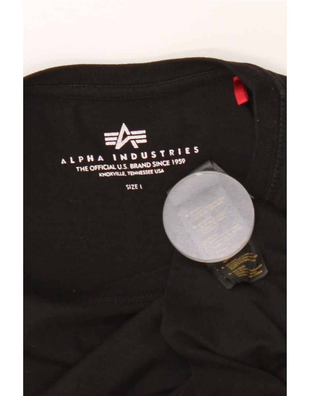 Męska koszulka z grafiką Alpha Industries, duża, czarna, bawełniana
