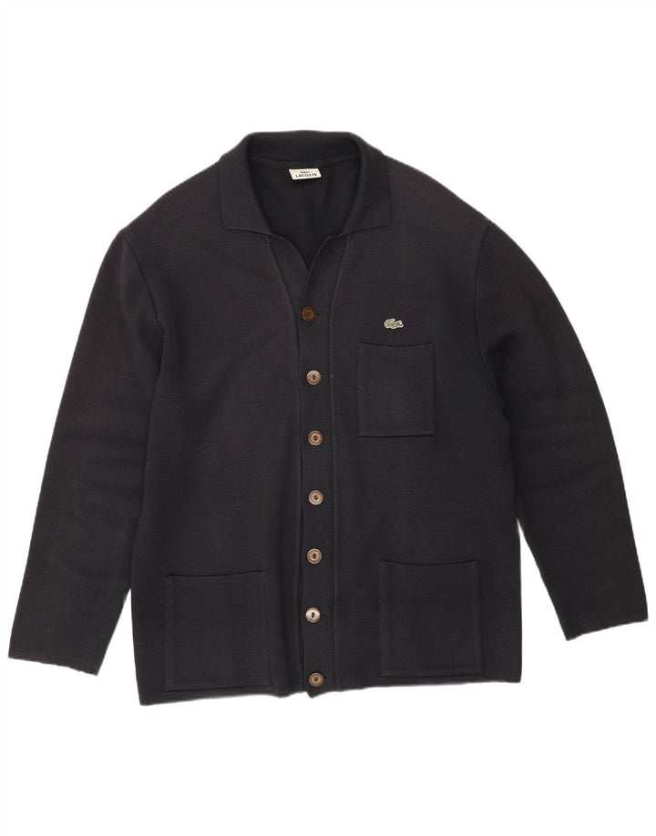 Lacoste Męski sweter kardigan IT 52 Duży granatowy wełniany