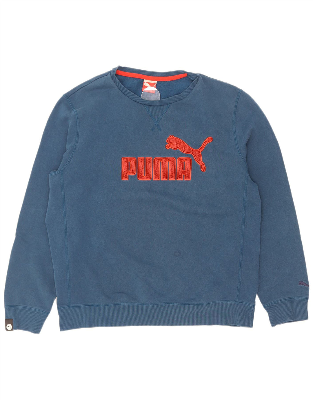 Męska bluza z grafiką Puma, duża, niebieska, bawełniana