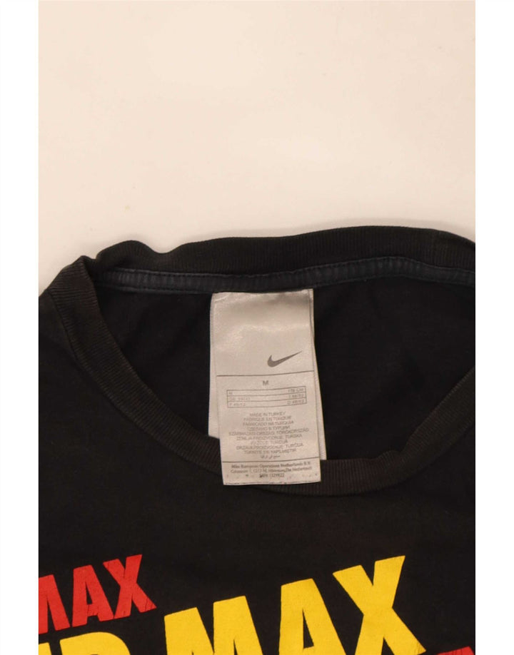 Męska koszulka z grafiką Nike Top UK 39/40, średnia czarna bawełna