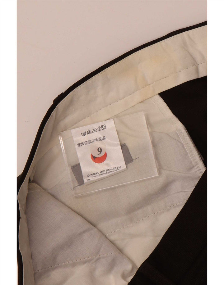Marks & Spencer Męskie proste spodnie garniturowe W40 L29 Brązowy poliester