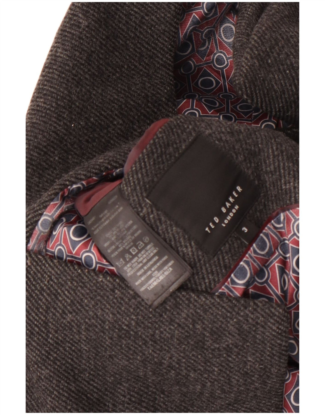 Płaszcz męski Ted Baker, rozmiar 3, średnioszary, wełniany