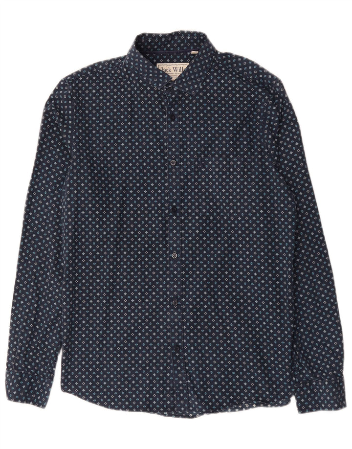 Koszula męska Jack Wills o klasycznym kroju, średnia, granatowa, geometryczna bawełna