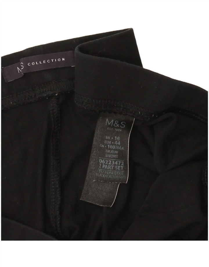 Marks & Spencer Damskie legginsy Crop UK 16, duże, czarne, bawełniane