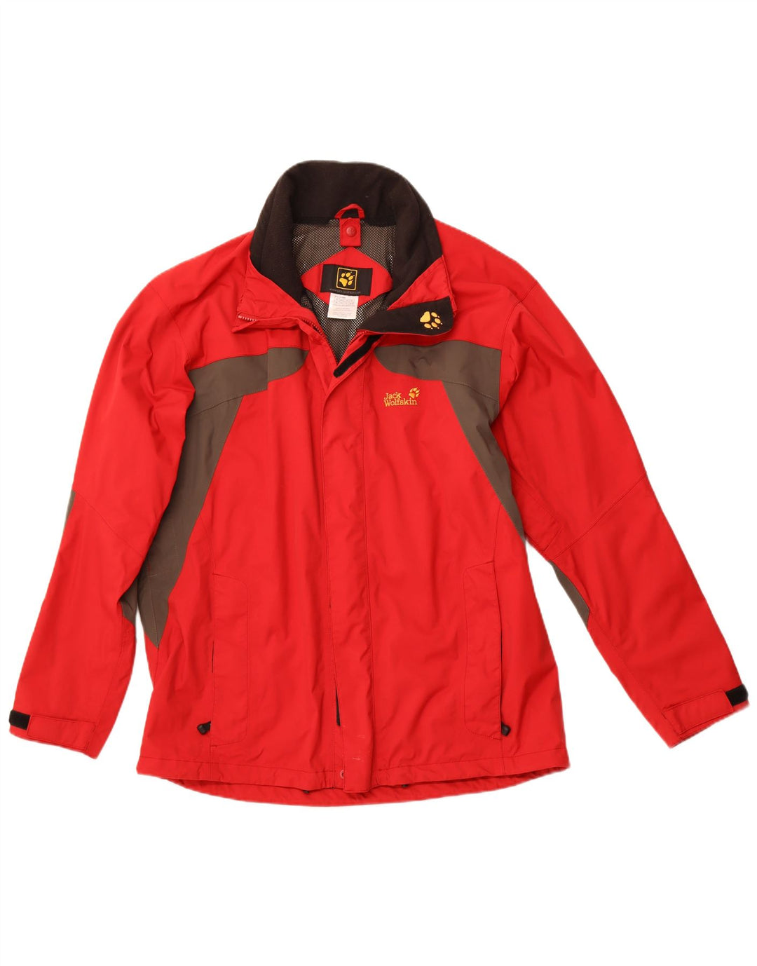 Męska kurtka przeciwdeszczowa JACK WOLFSKIN UK 44/46 XL, czerwony poliamid z blokami kolorów
