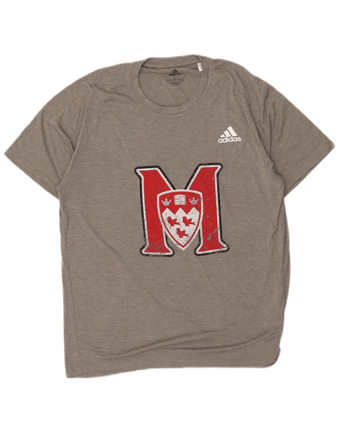 ADIDAS Mens Aeroready Graphic T-Shirt Top Large Grey Polyester