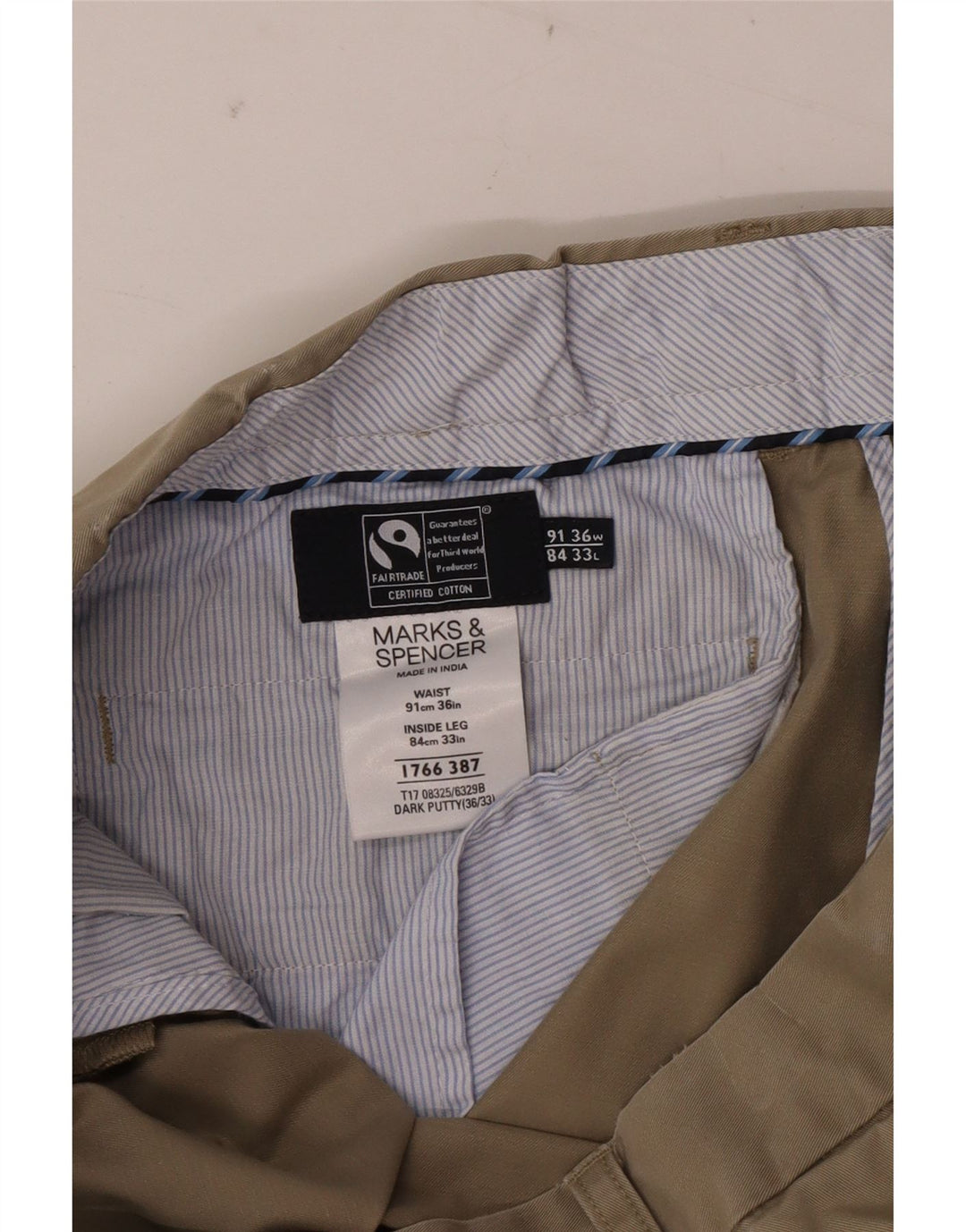 Marks & Spencer Męskie spodnie garniturowe W36 L33 Beżowa bawełna