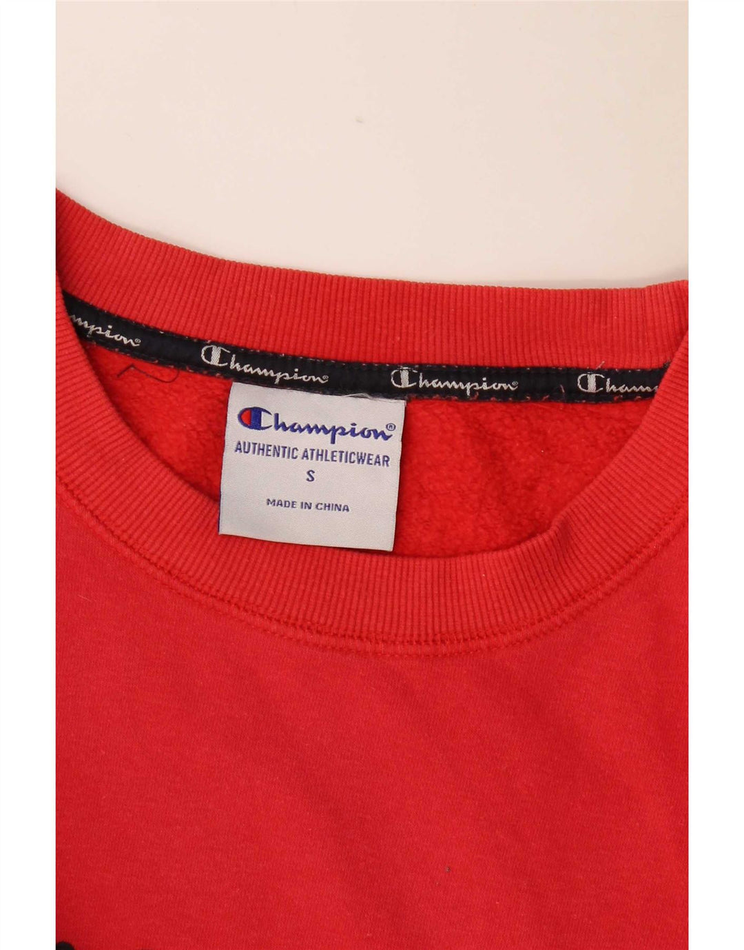 Męski sweter z grafiką Champion, mały, czerwony, bawełniany