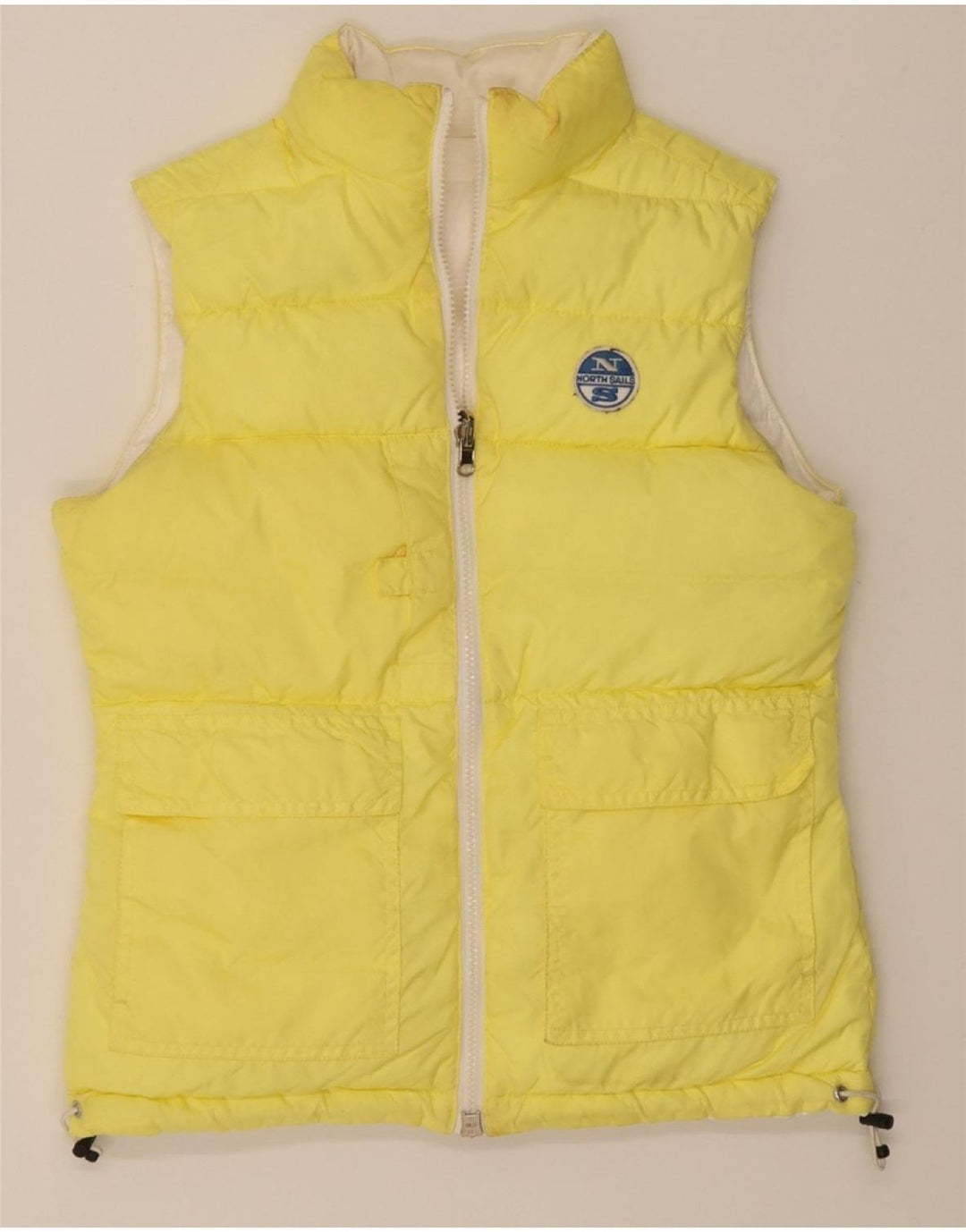 NORTH SAILS Womens Padded Gilet UK 6 XS Yellow Polyamide Vintage North Sails and Second-Hand North Sails from Messina Hembry 