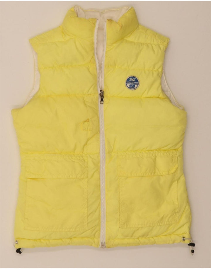 NORTH SAILS Womens Padded Gilet UK 6 XS Yellow Polyamide Vintage North Sails and Second-Hand North Sails from Messina Hembry 