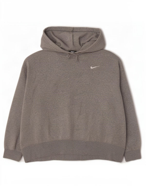 Damska bluza z kapturem oversize Nike UK 18 XL, szara, nakrapiana bawełna