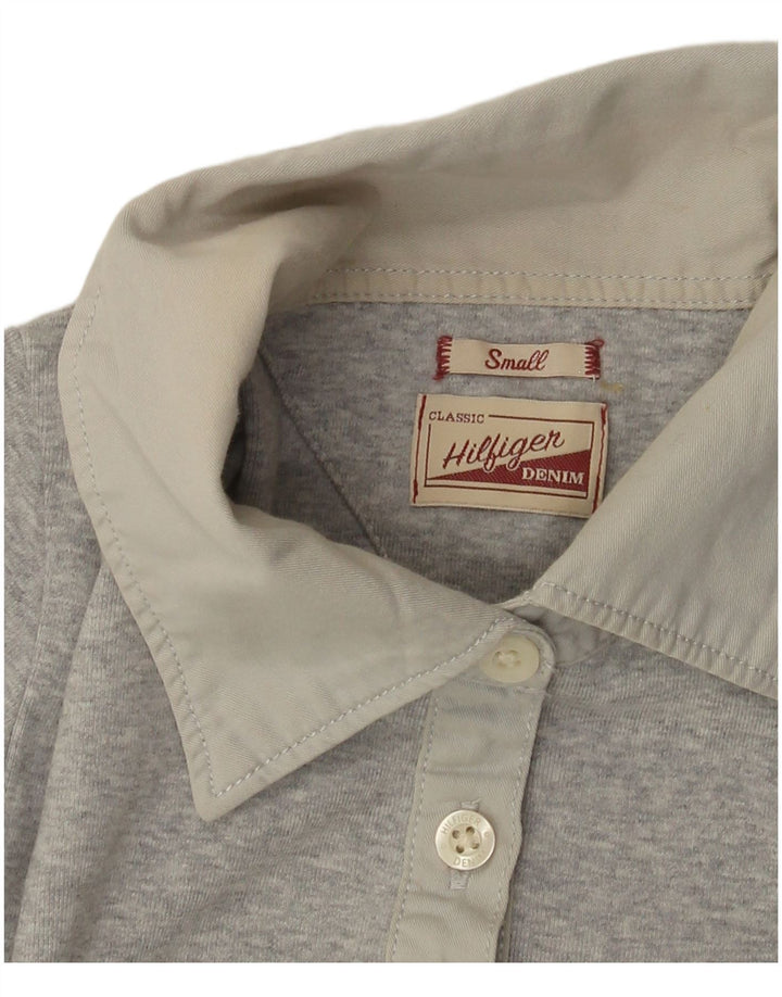 Damska koszulka polo z długim rękawem TOMMY HILFIGER UK 8, mała, szara