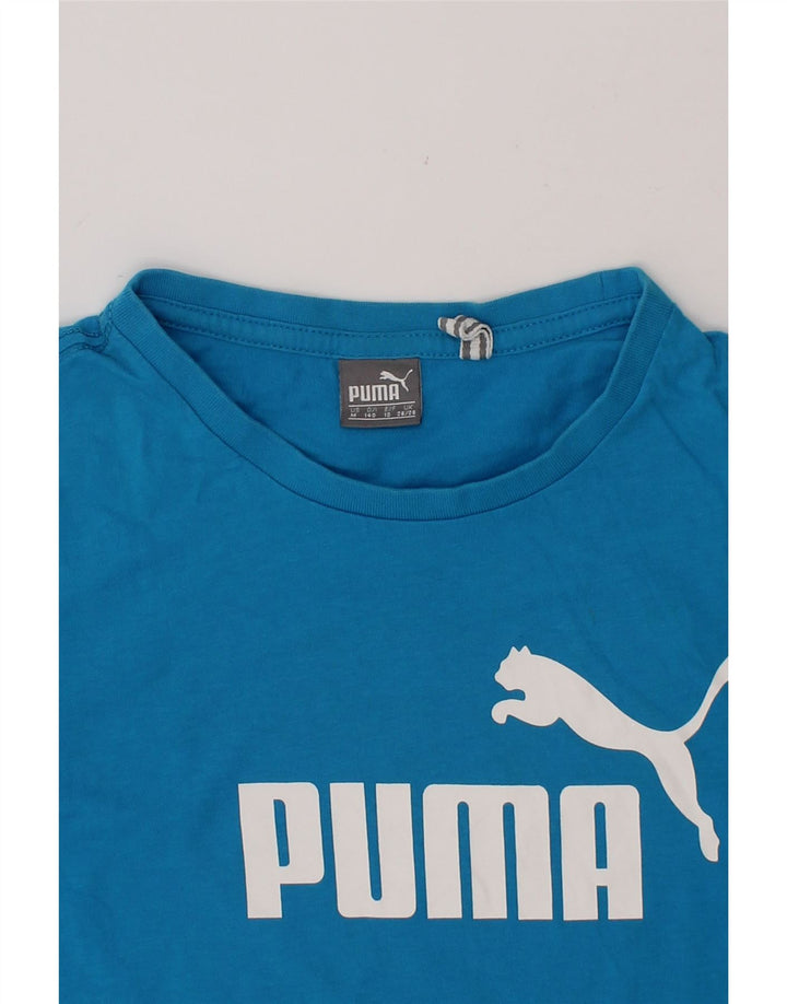 PUMA Boys Graphic T-Shirt Top 9-10 Years Medium Blue Cotton Vintage Puma and Second-Hand Puma from Messina Hembry 