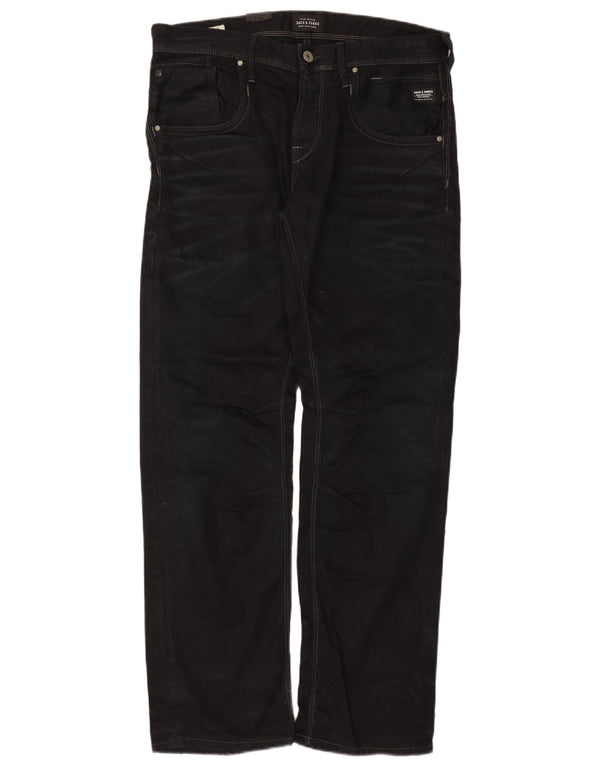 Męskie proste dżinsy Jack & Jones W34 L34 Granatowa bawełna