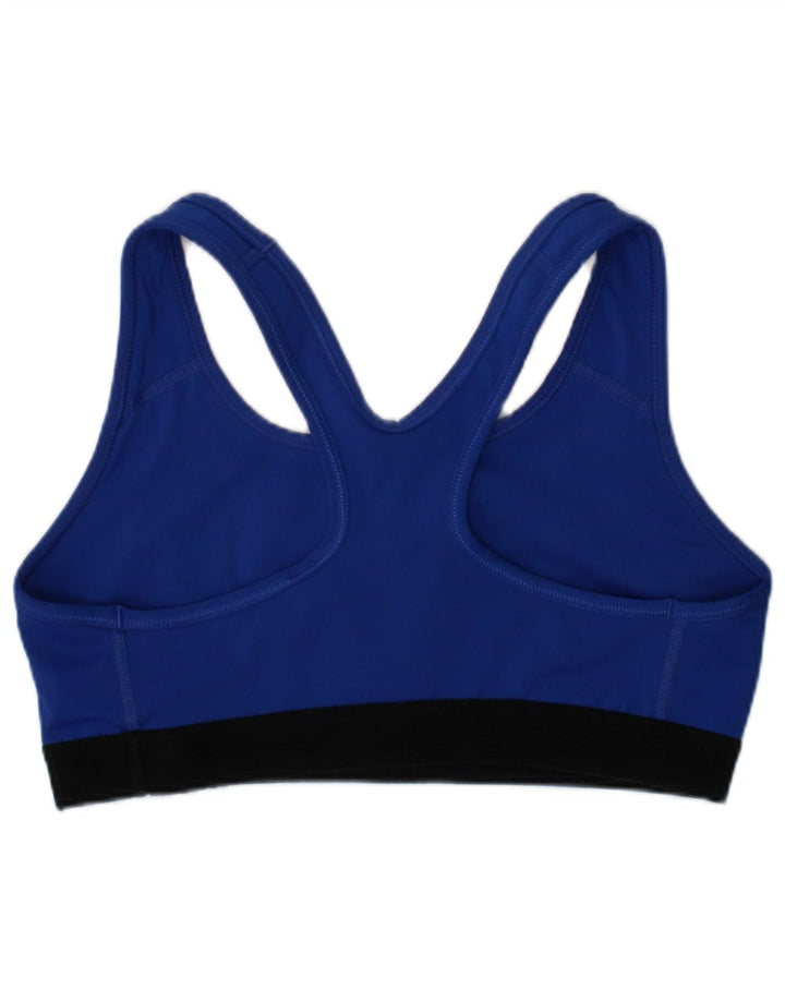 Damski top sportowy z biustonoszem Nike, mały, niebieski, poliestrowy