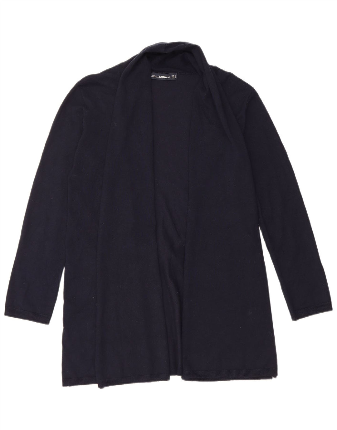 Sweter damski Zara z otwartym kardiganem UK 10 Small Granatowa wiskoza