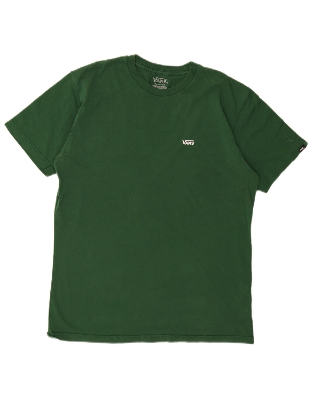 Męski T-shirt VANS o klasycznym kroju, średni zielony, bawełniany