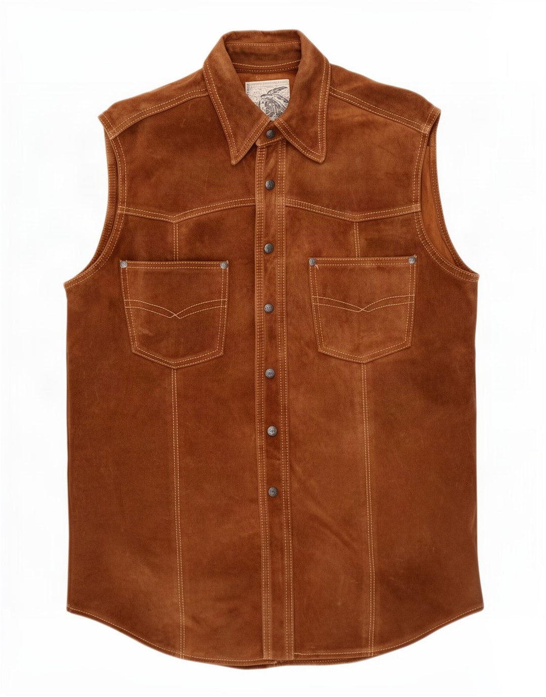 Zamszowa kamizelka męska Vintage UK 36 Small Brown
