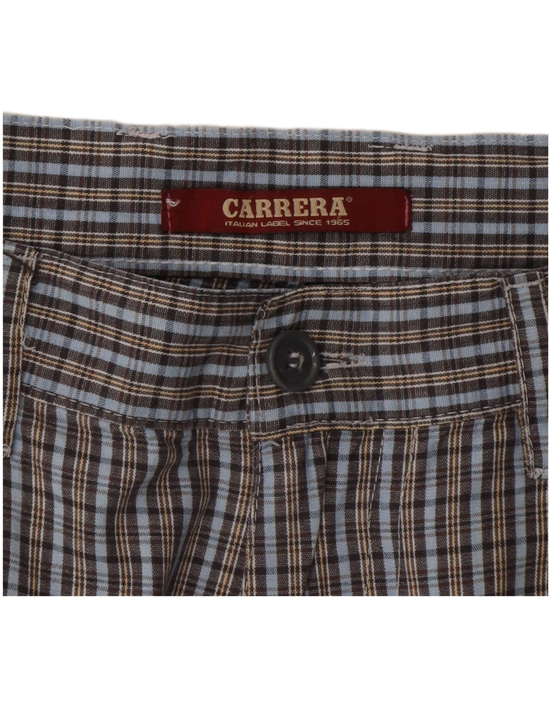 Męskie spodenki Chino Carrera IT 50 Large W34, bawełniana niebieska krata