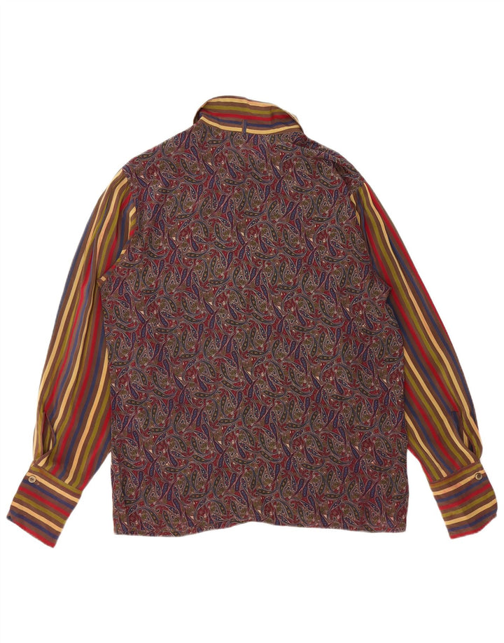 Damska bluzka koszulowa VINTAGE UK 12 Średni wielobarwny jedwab Paisley