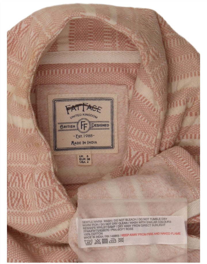 Damski sweter oversize FAT FACE UK 8 w małe różowe paski