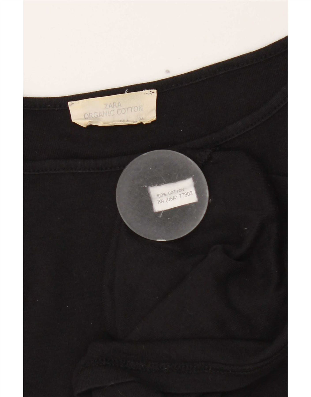 Top damski Zara z rękawem 3/4, UK 8, mały, czarny, bawełniany