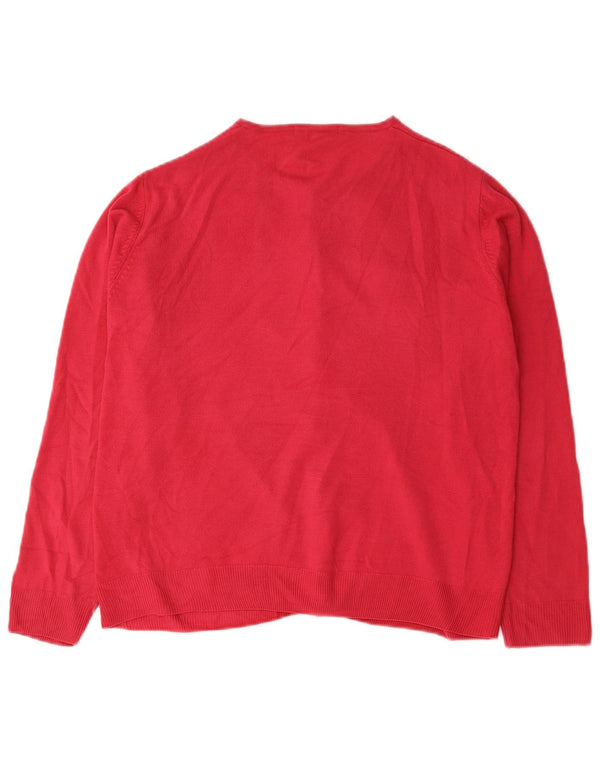 Marks & Spencer Damski sweter kardigan UK 18 XL Różowy akryl