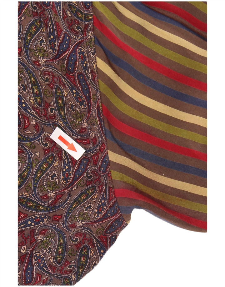 Damska bluzka koszulowa VINTAGE UK 12 Średni wielobarwny jedwab Paisley