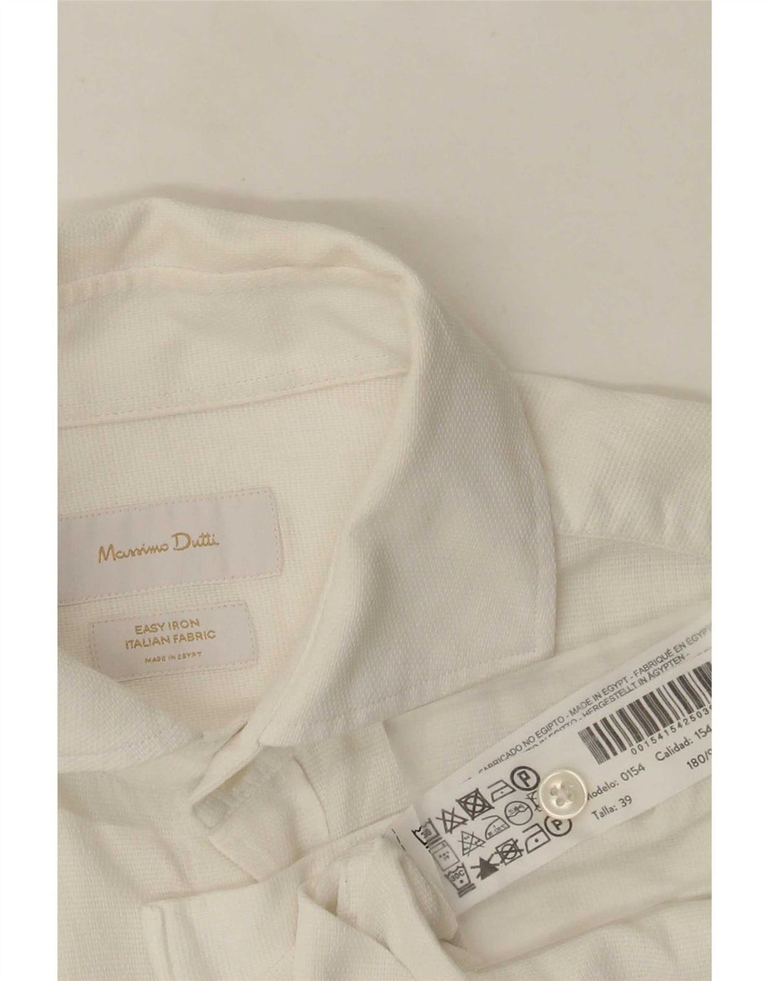 Koszula męska Massimo Dutti rozmiar 39, średnia, biała, bawełniana