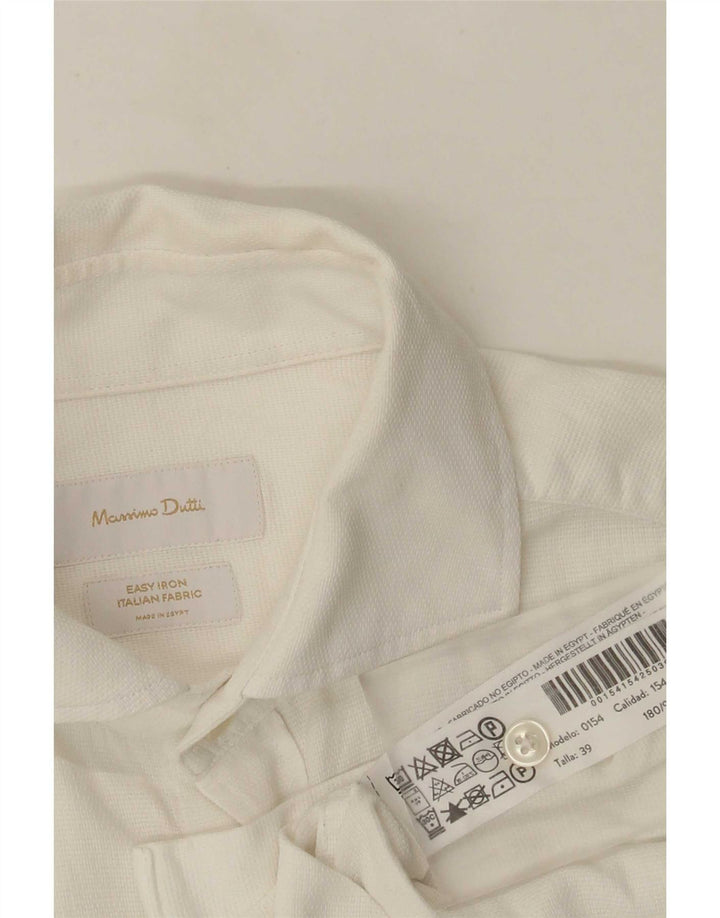 Koszula męska Massimo Dutti rozmiar 39, średnia, biała, bawełniana