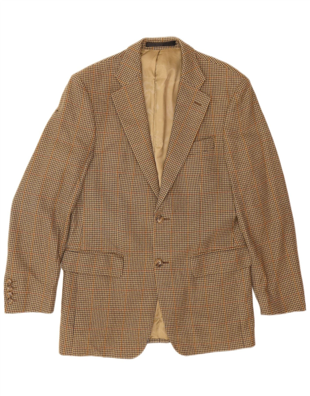 Marks & Spencer Męska marynarka zapinana na 2 guziki UK 36 Small Beige Houndstooth