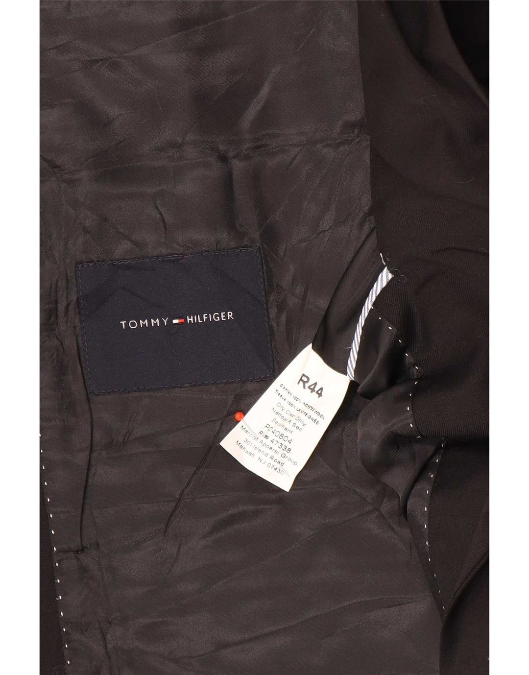 Męska marynarka zapinana na 2 guziki Tommy Hilfiger UK 44 2XL Czarna wełna