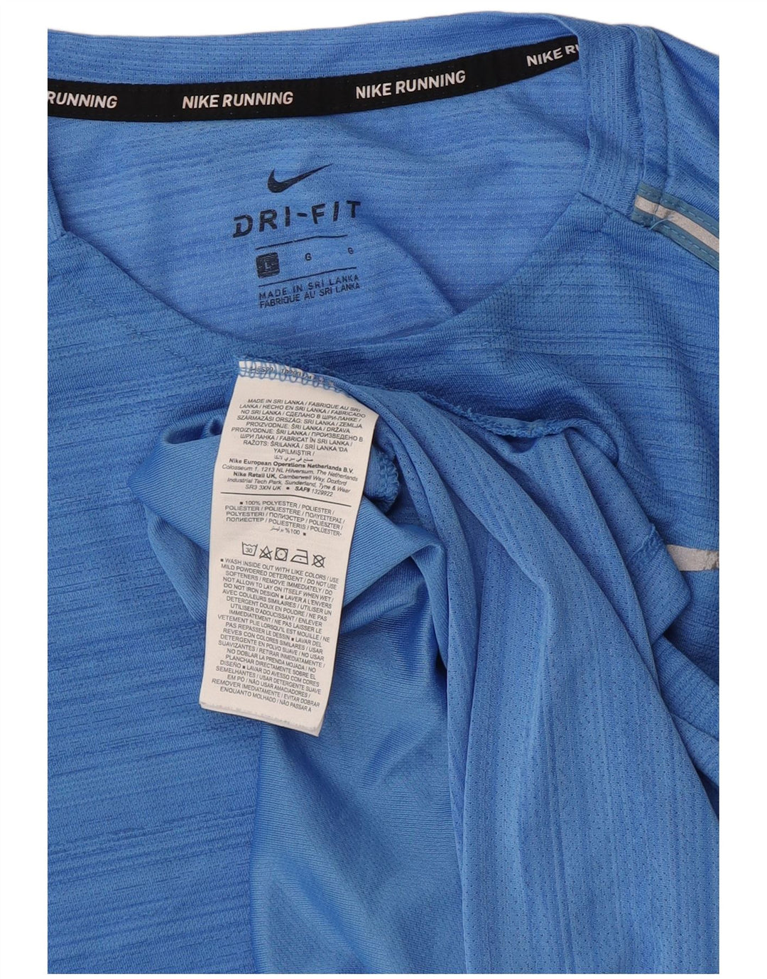 Męska koszulka Nike Dri Fit z poliestru w duże niebieskie paski