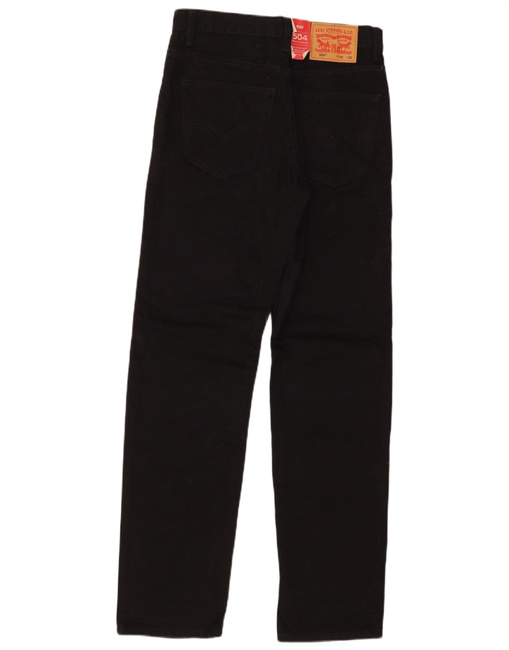 Męskie jeansy Levi's 504 Regular Straight W30 L32 Czarna bawełna
