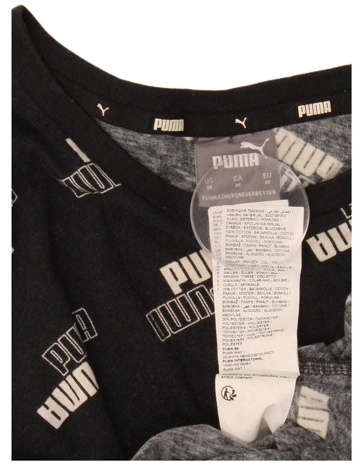 Męska koszulka z grafiką Puma, średnia czarna bawełna