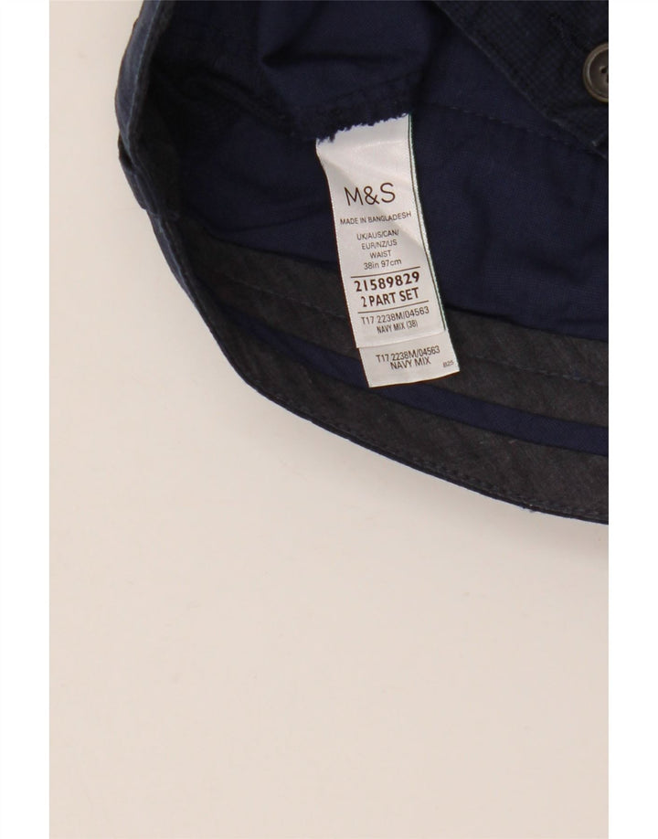 Męskie spodenki Chino Marks & Spencer W38 XL, granatowe, bawełniane