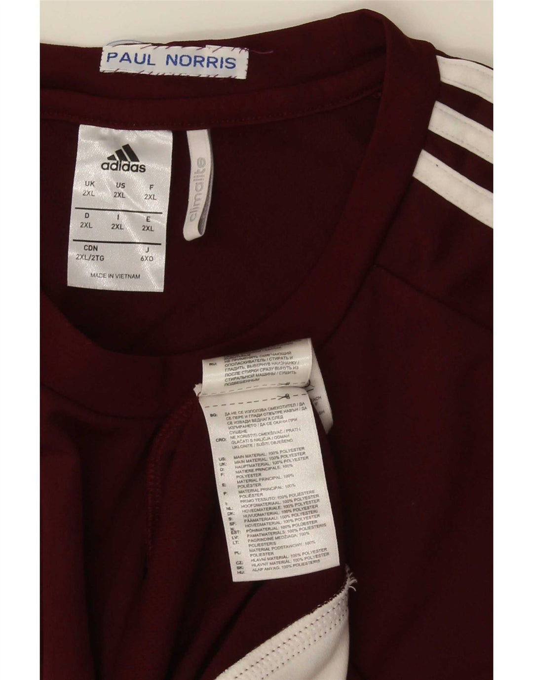 Adidas Męska koszulka Climalite Top 2XL Burgundowy poliester