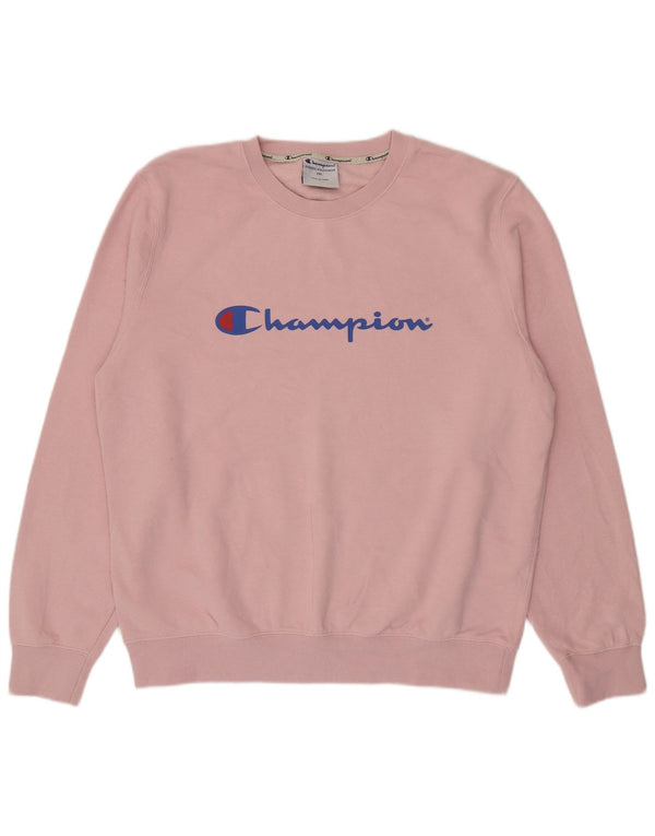 Męski sweter z grafiką Champion, 2XL, różowy, bawełniany